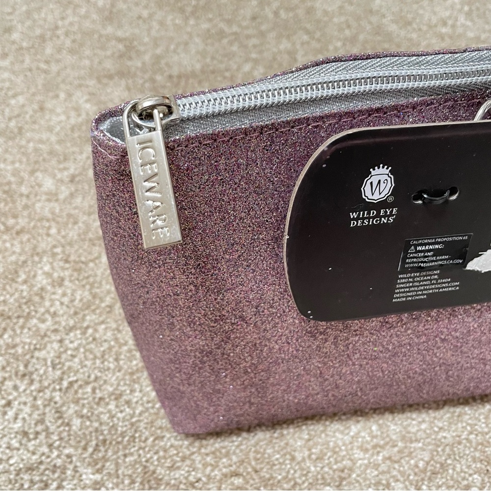 NEW Insulated Wine Bottle Carrier Bag Glitter Pink Silver Bow Stopper Bride - Picture 4 of 13
